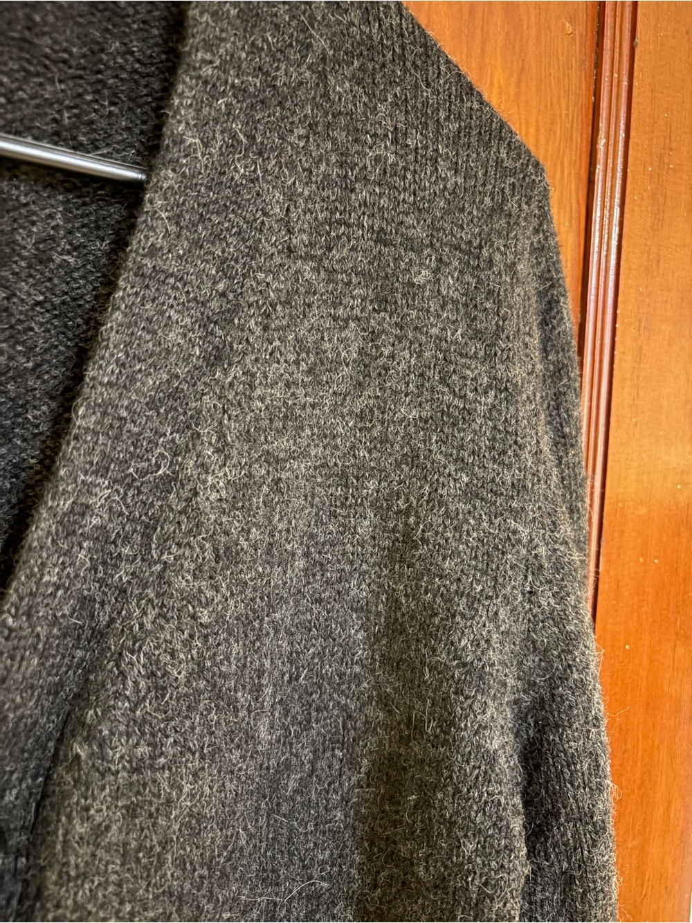 Corridor Charcoal Gray Men's Shawl-Collar Cardigan - Picture 4 of 7